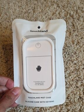 Touchland White Silicone Mist Case with Keyring - Protective Carrying Sleeve